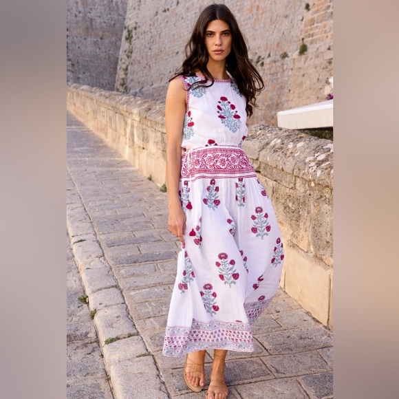 Oliphant Dresses & Skirts - Oliphant Sleeveless Piped Maxi- Napa Red Tuckernuck